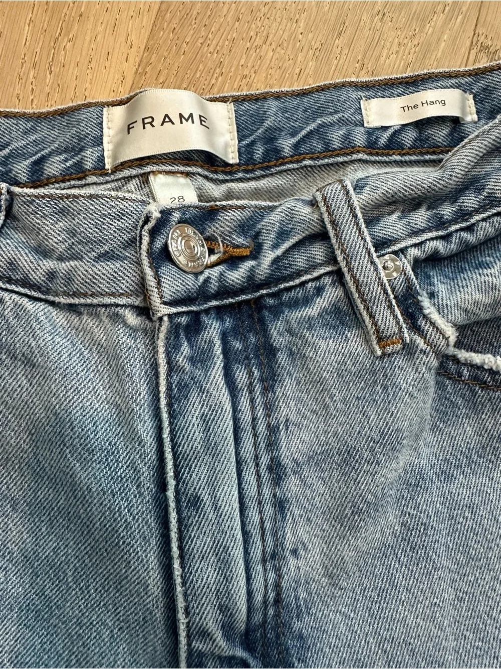 Frame Denim The Hang Women's Blue Straight Jeans Cotton Summer Streetwear - Picture 3 of 8